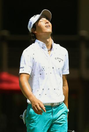 ウィンダム選手権最終ラウンド、7番でバーディーパットを外した石川遼。通算7アンダーで42位=セッジフィールドCC(共同)