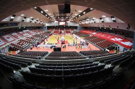 無観客で行われたBリーグ1部の千葉―宇都宮の試合=3月、千葉県船橋市総合体育館