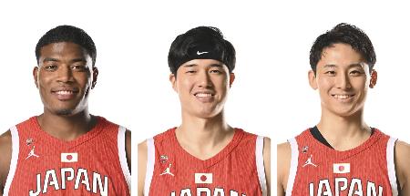 （左から）八村塁、渡辺雄太、河村勇輝 