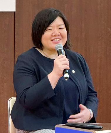イベントに参加した柔道日本女子の塚田真希新監督=27日、東京都内