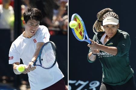 錦織圭(左)と大坂なおみ