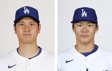 大谷翔平、山本由伸(ゲッティ=共同)