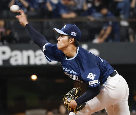 ロッテ戦に先発した日本ハム・柴田=エスコンフィールド
