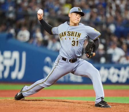 プロ初先発で5回2安打無失点と力投した阪神・早川=横浜