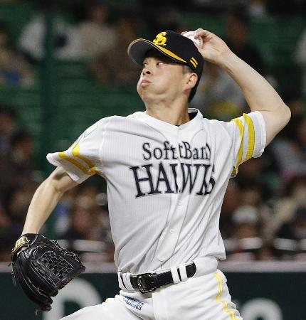 ヤクルト戦に先発し、４回２失点のソフトバンク・大関＝みずほペイペイドーム 