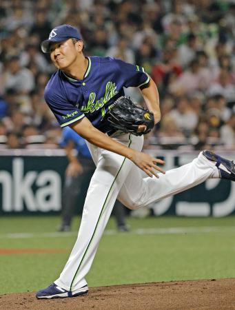 ソフトバンク戦に先発したヤクルト・奥川＝みずほペイペイドーム 