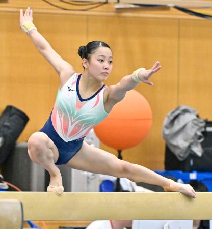 練習を公開した西山実沙＝味の素ナショナルトレーニングセンター 